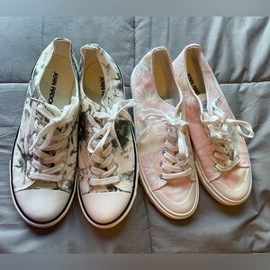 Jenn Ardor Women's Tie-Dye Sneakers - Black and Pink Size 10